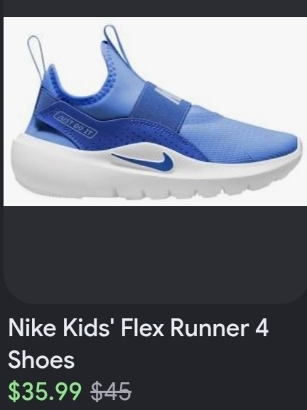 Nike Kids Slip-On Sneakers in Royal Blue and White - Picture 8 of 8